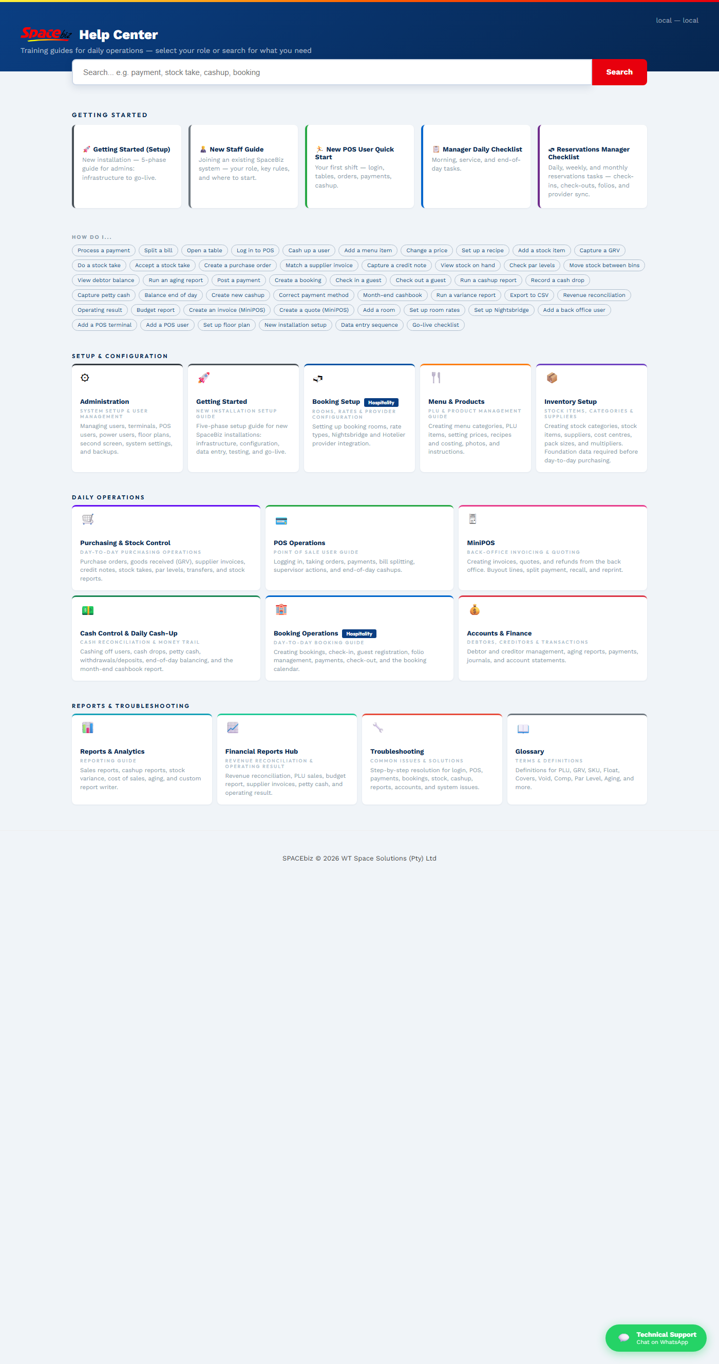 SPACEbiz Knowledge Base — registered customers only
